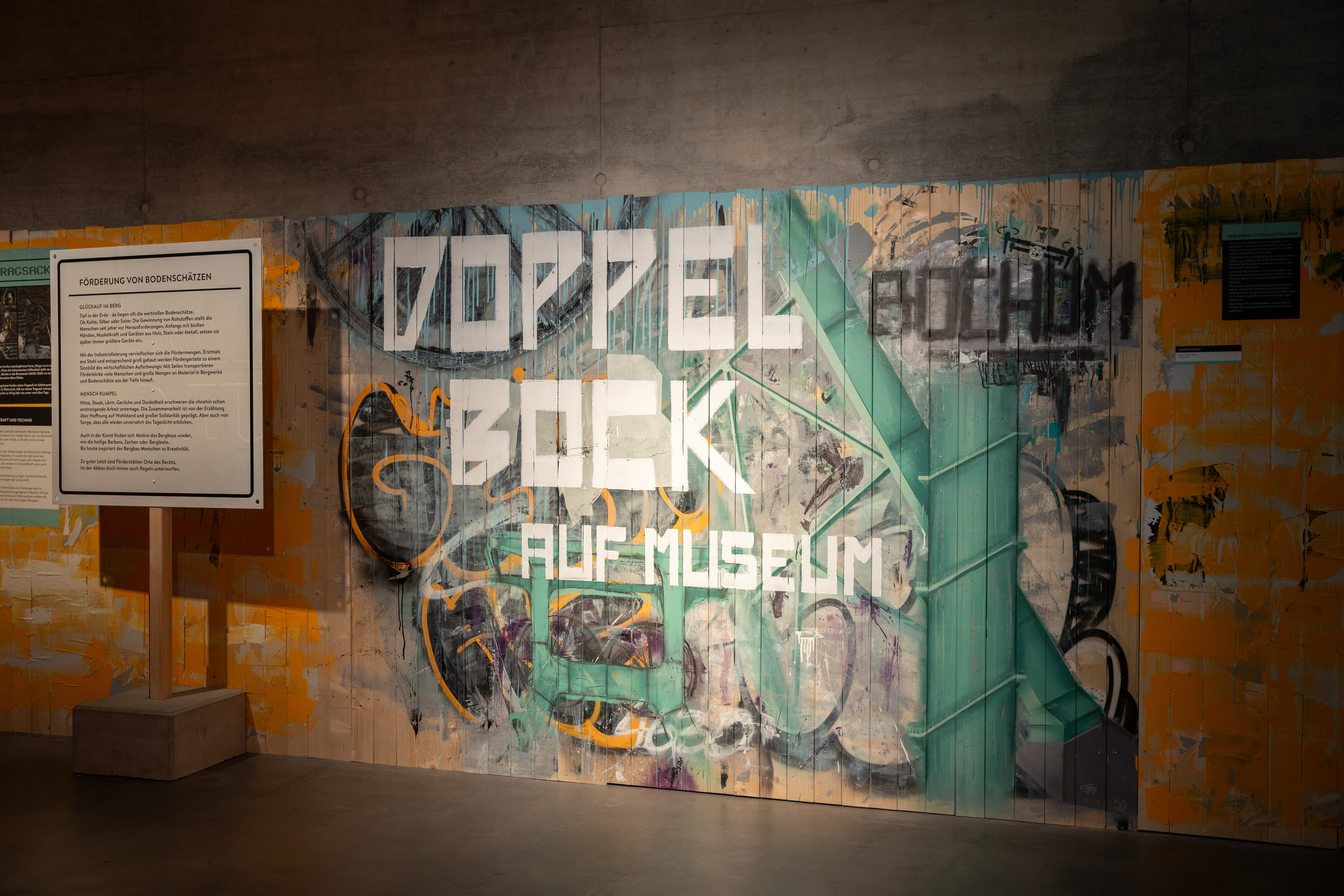 Impressionen aus der Sonderausstellung „Doppelbock auf Museum. Das Fördergerüst in Bewegung“