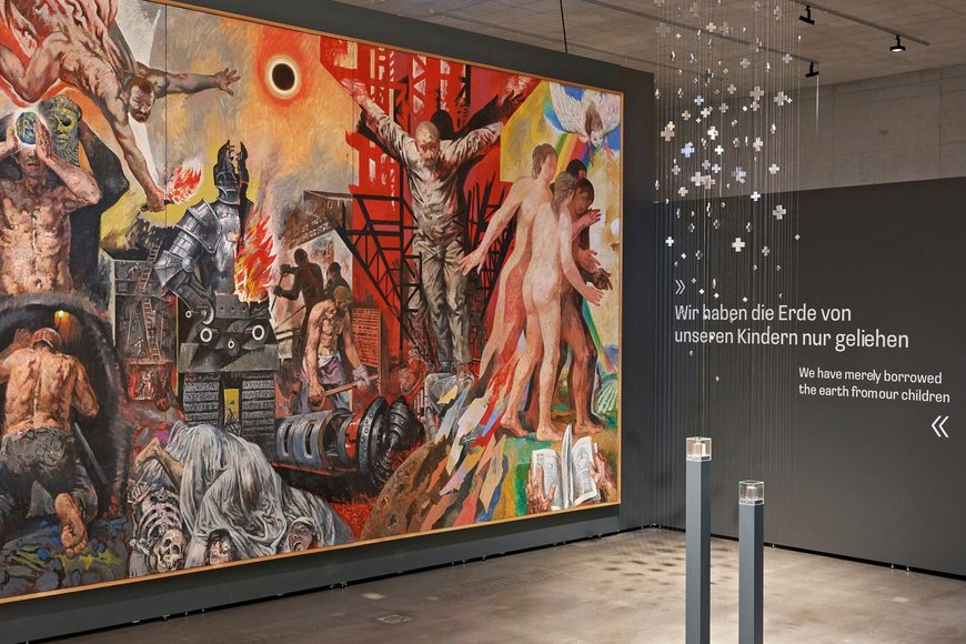 Gegenüberstellung Bild von Willi Sitte und Installation von Eberhard Göschel